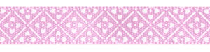 3/8" Tulip Geometric Flower Print on Satin Ribbon